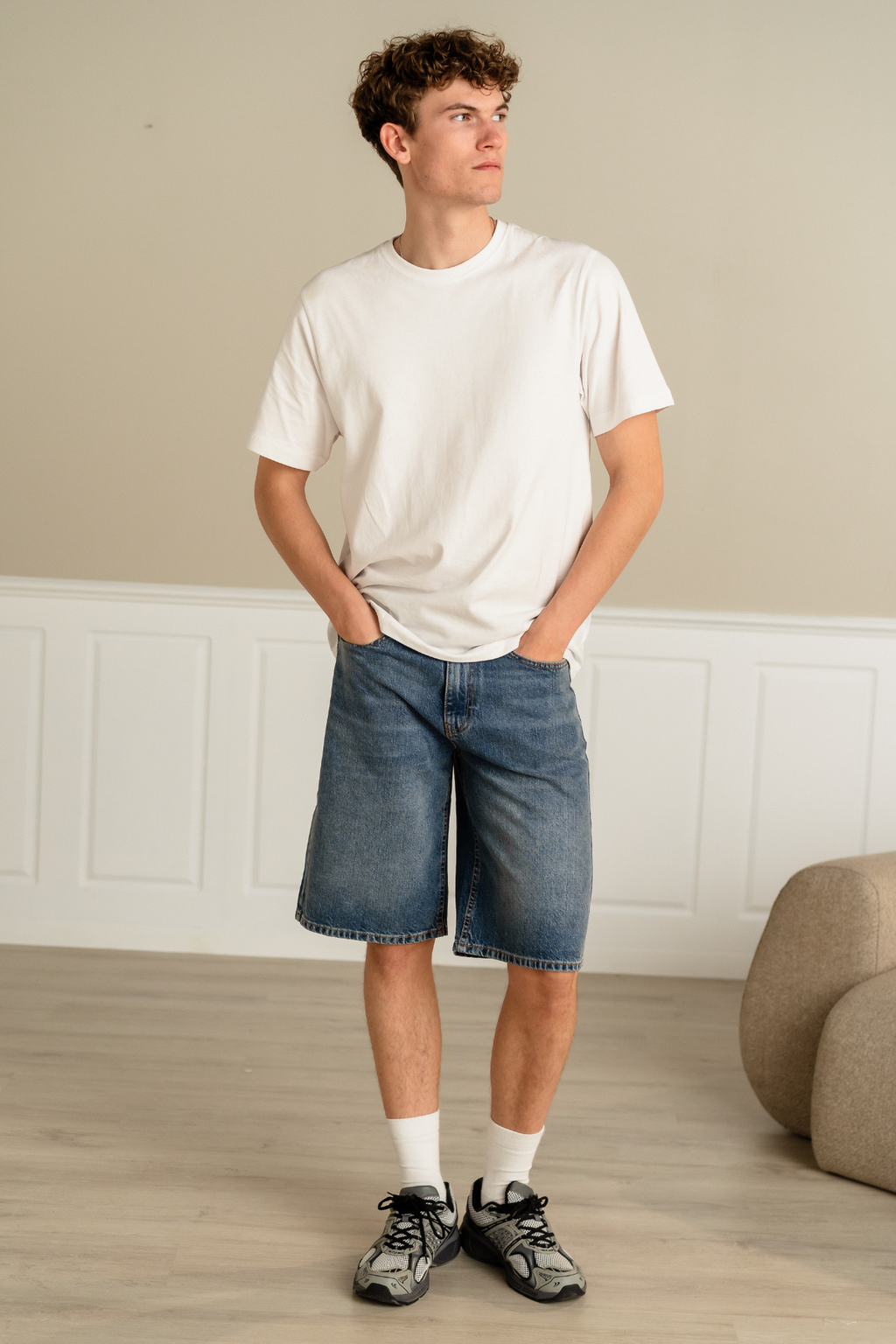 Denim Shorts Los - blauw