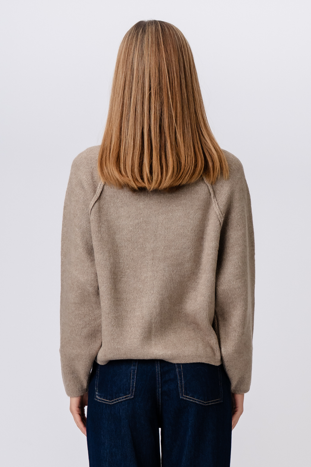 Fermeture éclair en tricot Selma - Beige