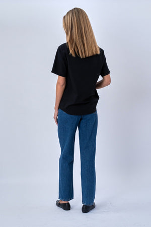 Short Sleeve Linen Shirt - Black