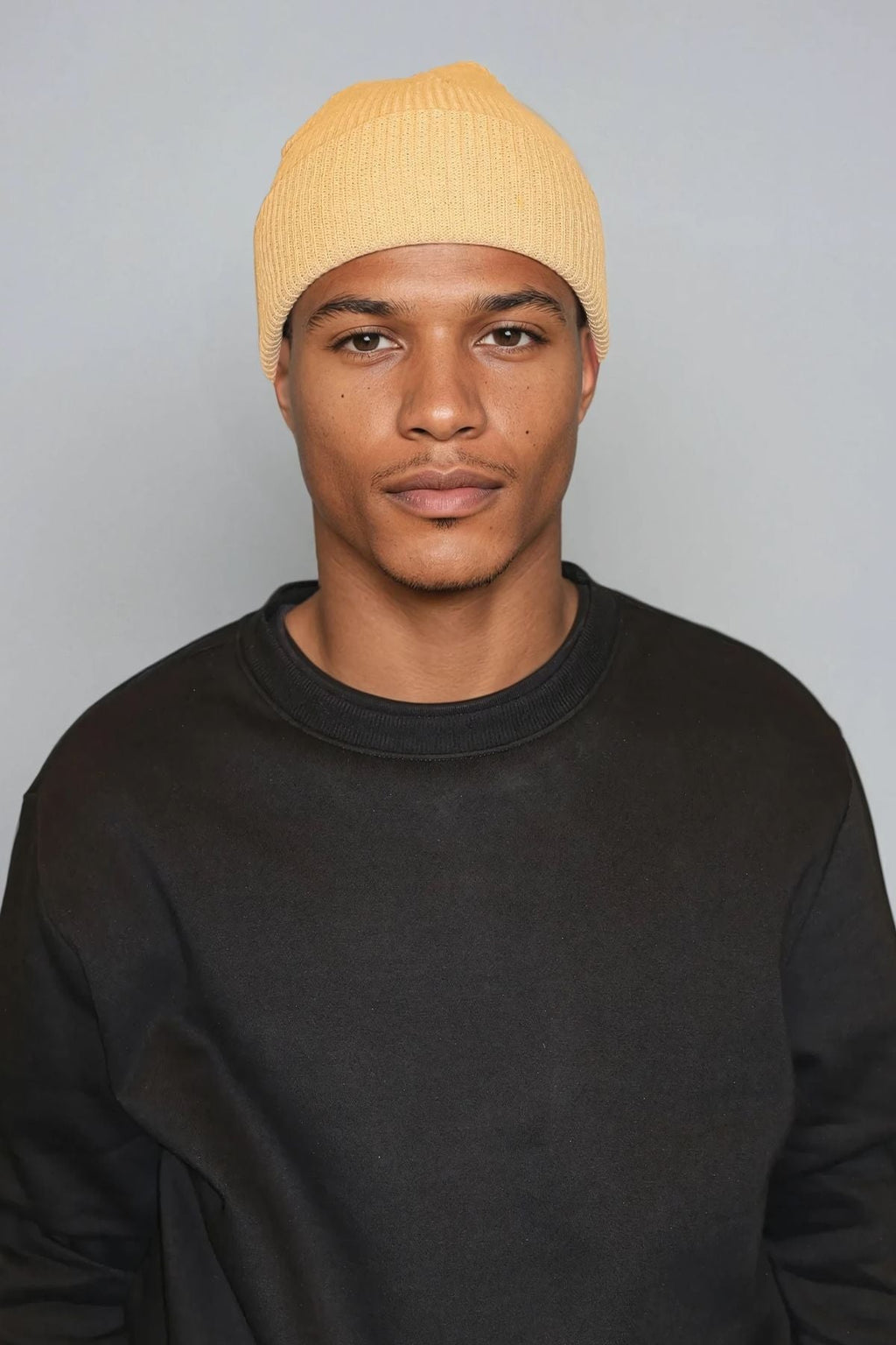 Gebreide muts - Donker Beige