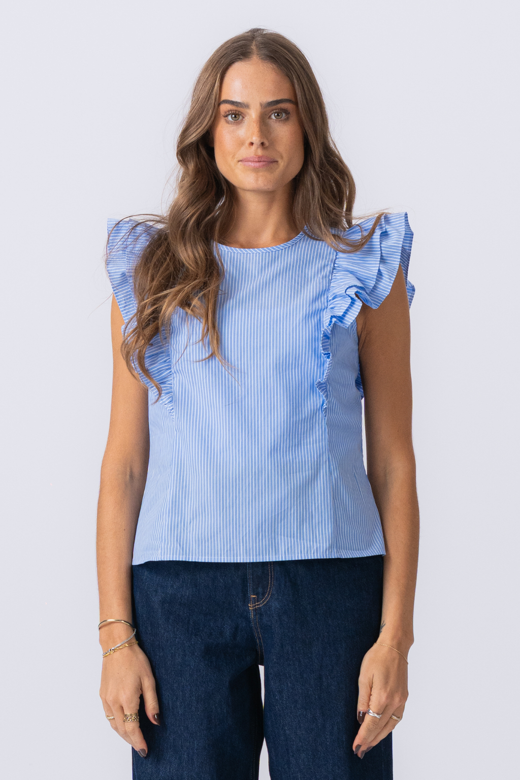 Aila Top - petit garçon bleu / blanc