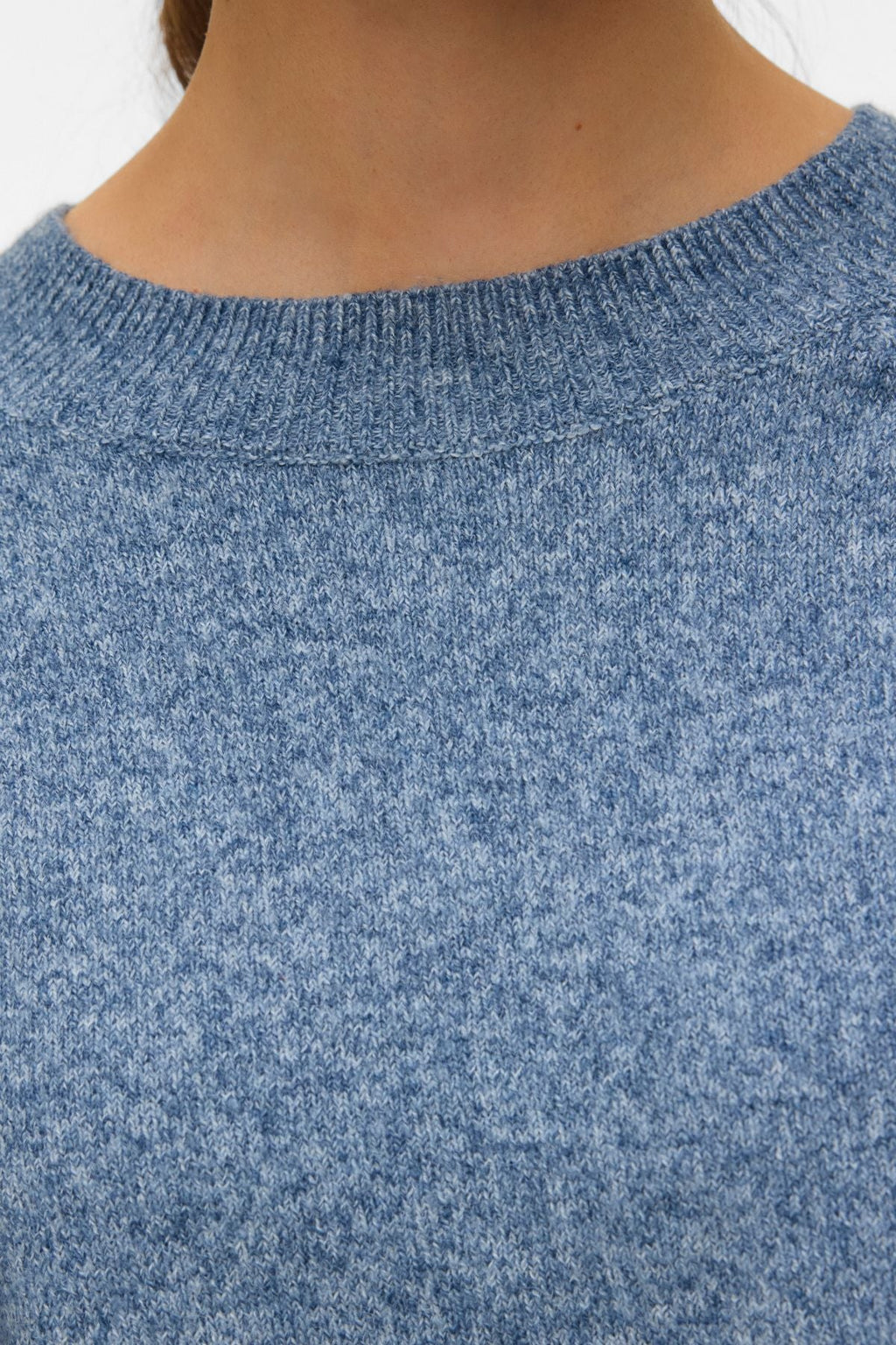 Chemisier à col rond Doffy - Denim foncé w. Mélange blanc