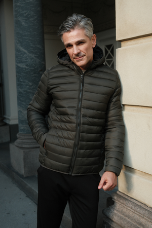Hooded Light Puffer Jacket - Olive