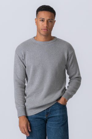 Crewneck Knit Sweater - lichtgrijs