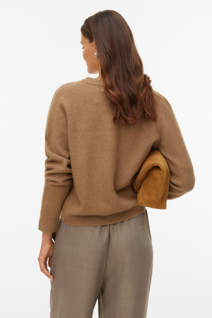 Fiona Kort Knoopvest - Zilver Mink Melange