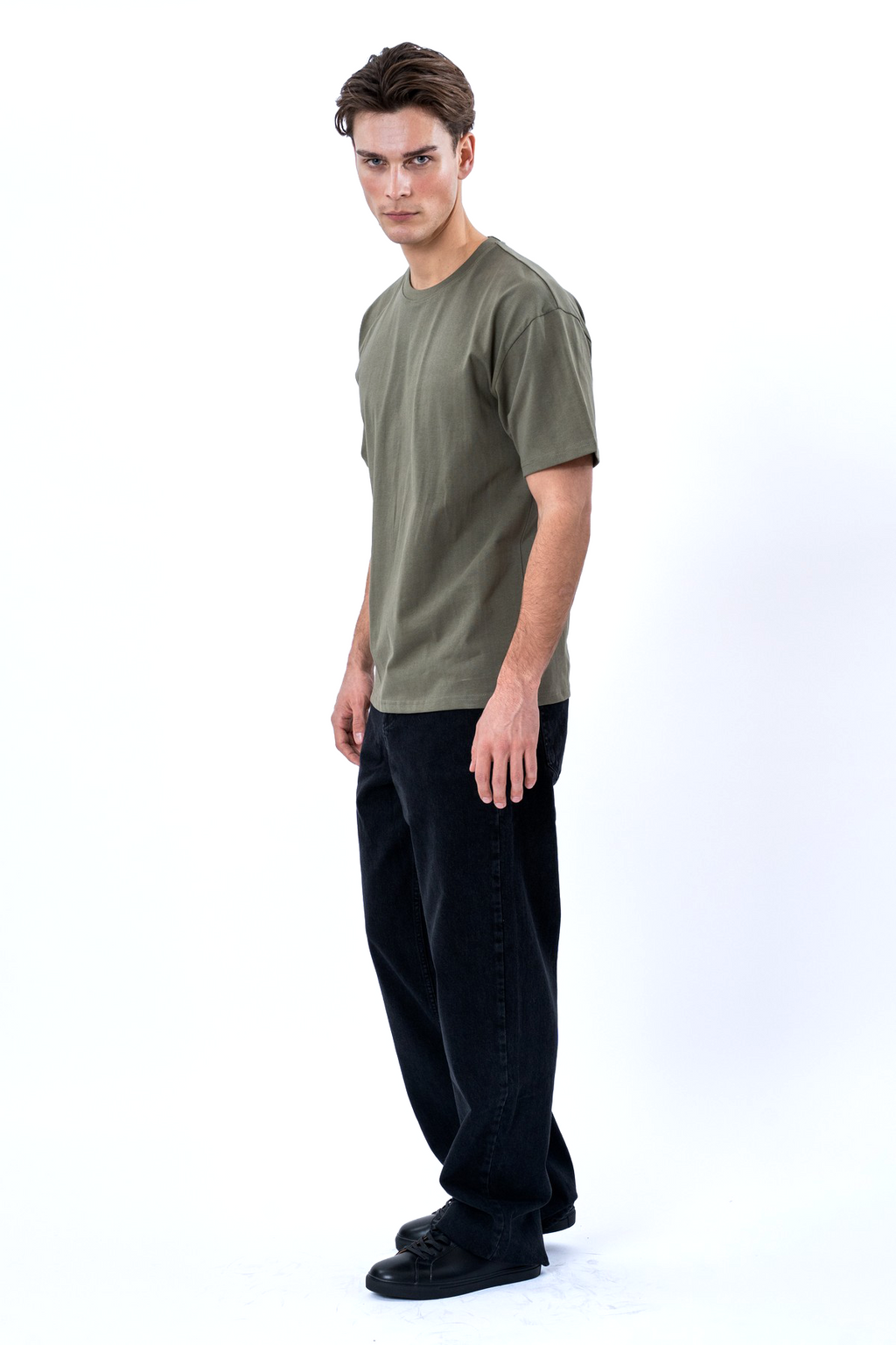 Boxy T-shirt - Olijf