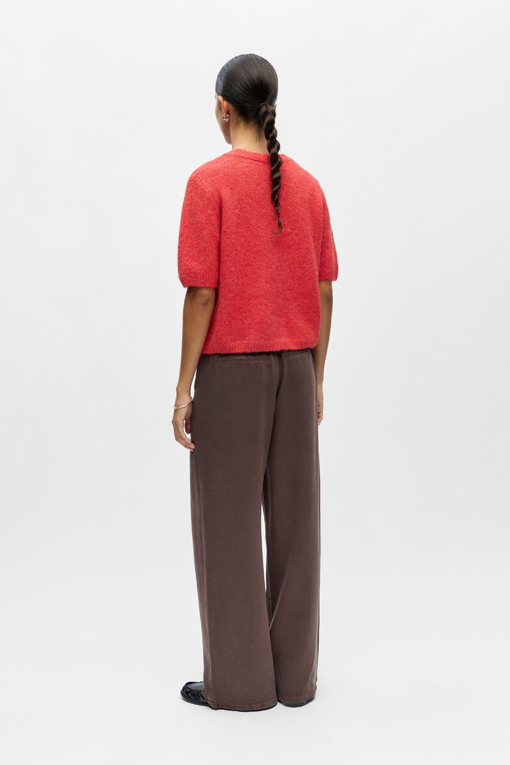 Cardigan en tricot à col en V Saggia - Poinsettia Melange