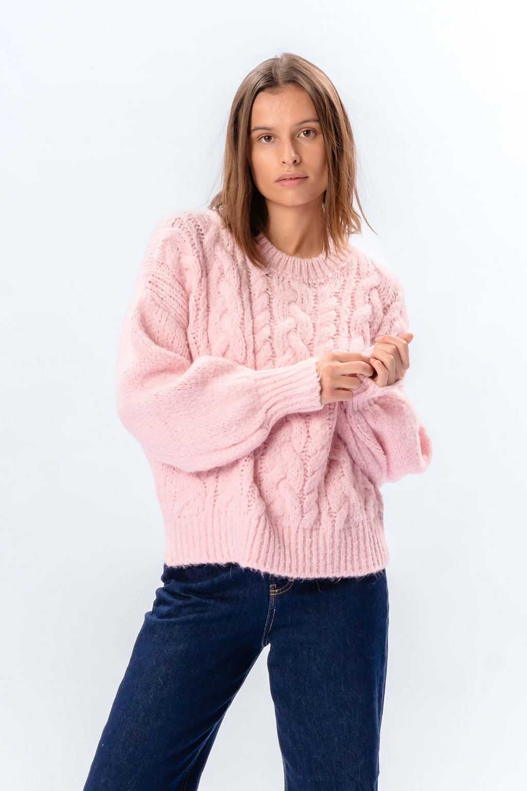 Emma Cable Knit - Candy pink