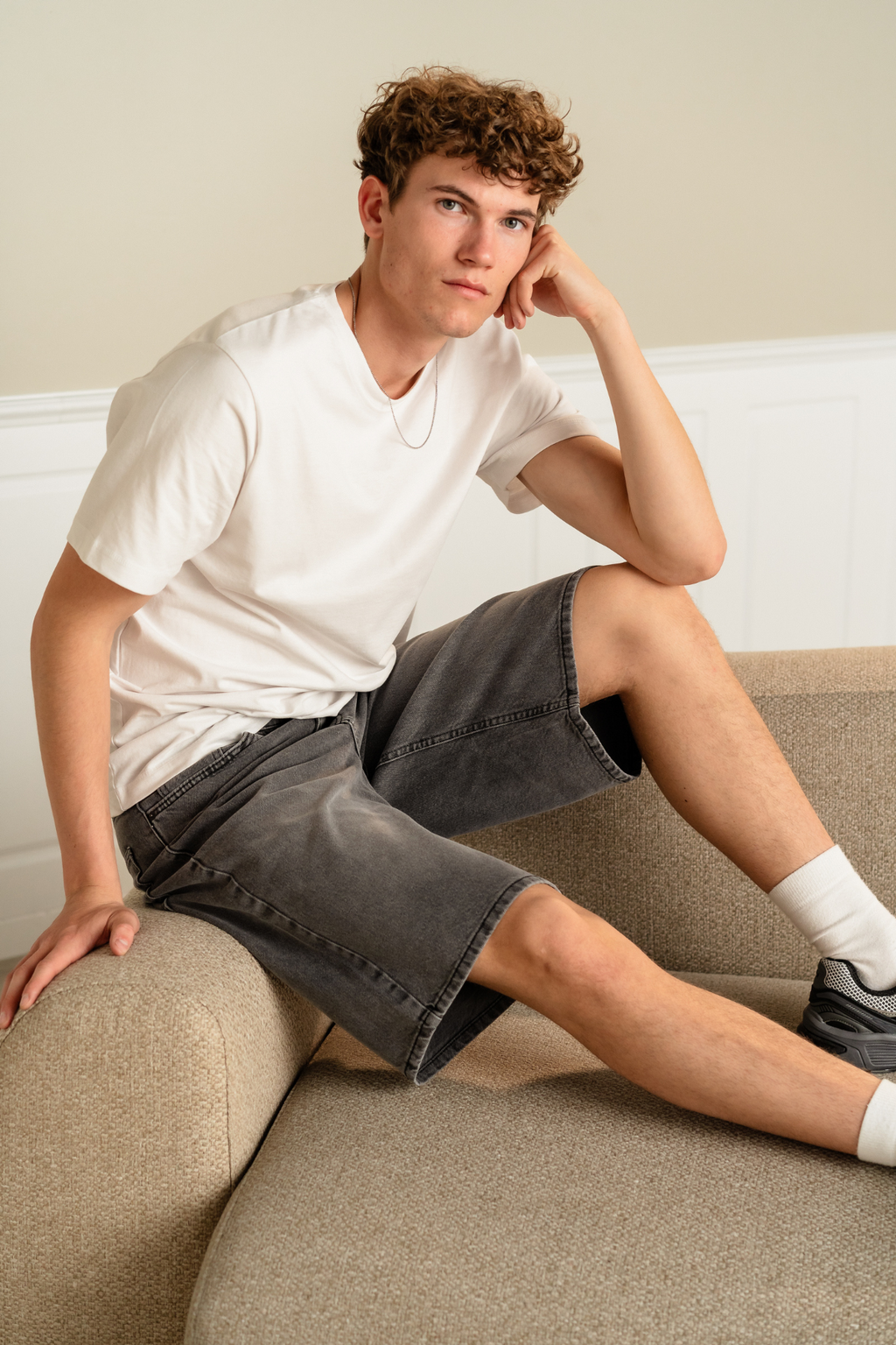 Denim Shorts Los - grijs