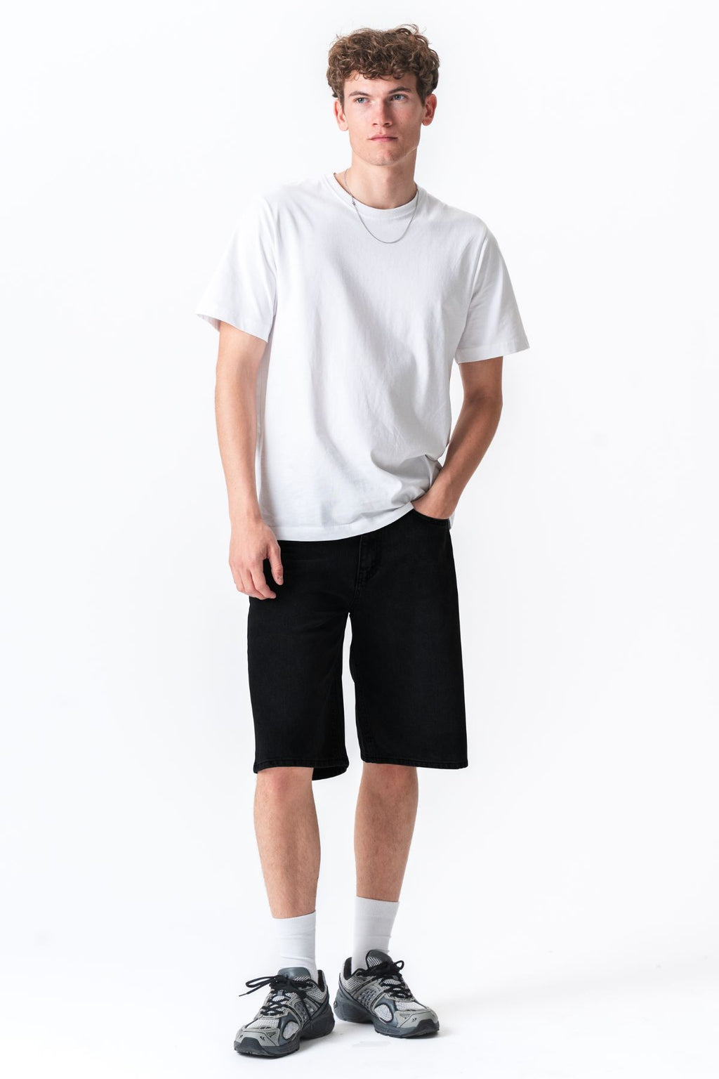 Jean Shorts Ample - Noir uni