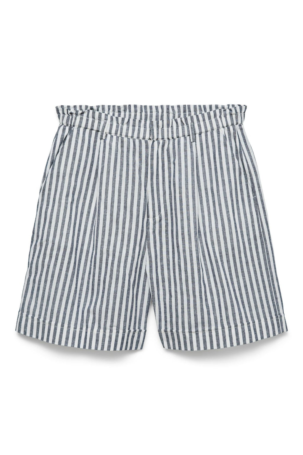 Selma Shorts - Marineblauwe blazerstrepen-Sneeuwwit