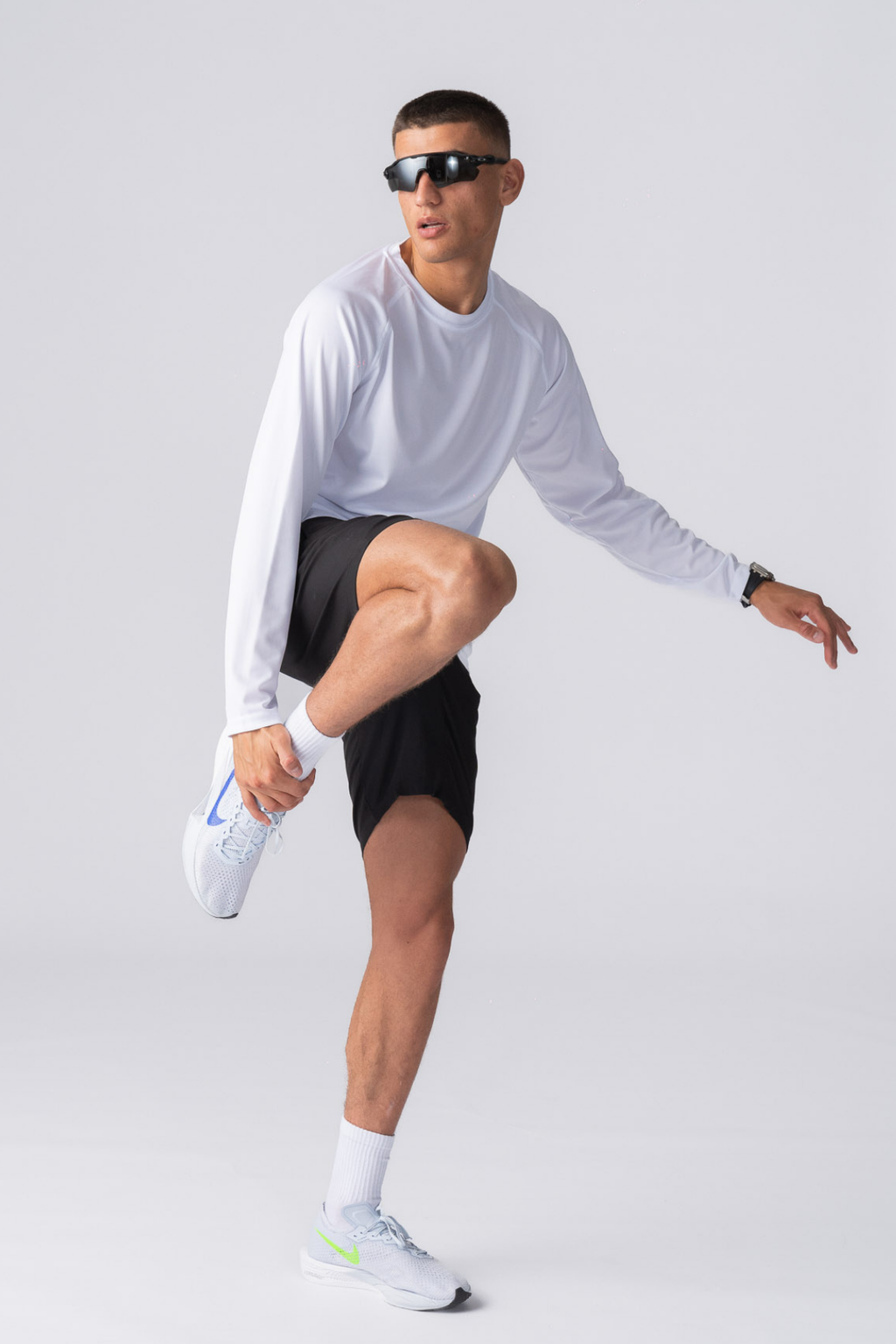 T-shirt d'entraînement à longsleve - blanc