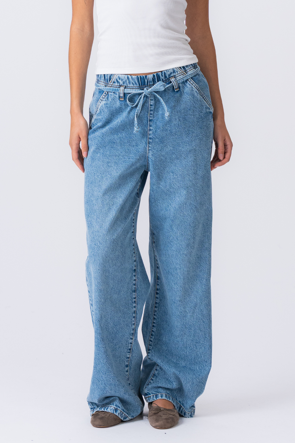 Nicole Baggy Jeans - Medium Blauw