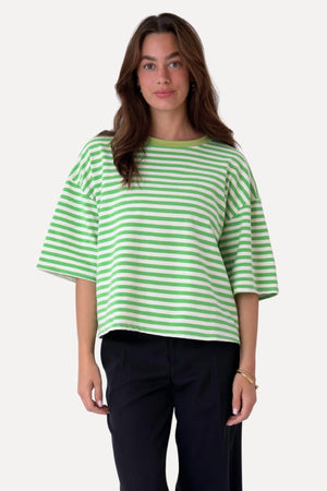Zoe T-Shirt - Groen/Wit