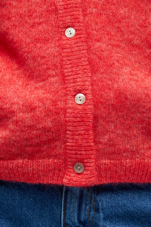 Agaat Gebreid Vest - Poinsettia Melange