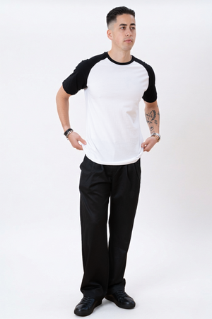 Basic Raglan T -shirt - zwart en wit