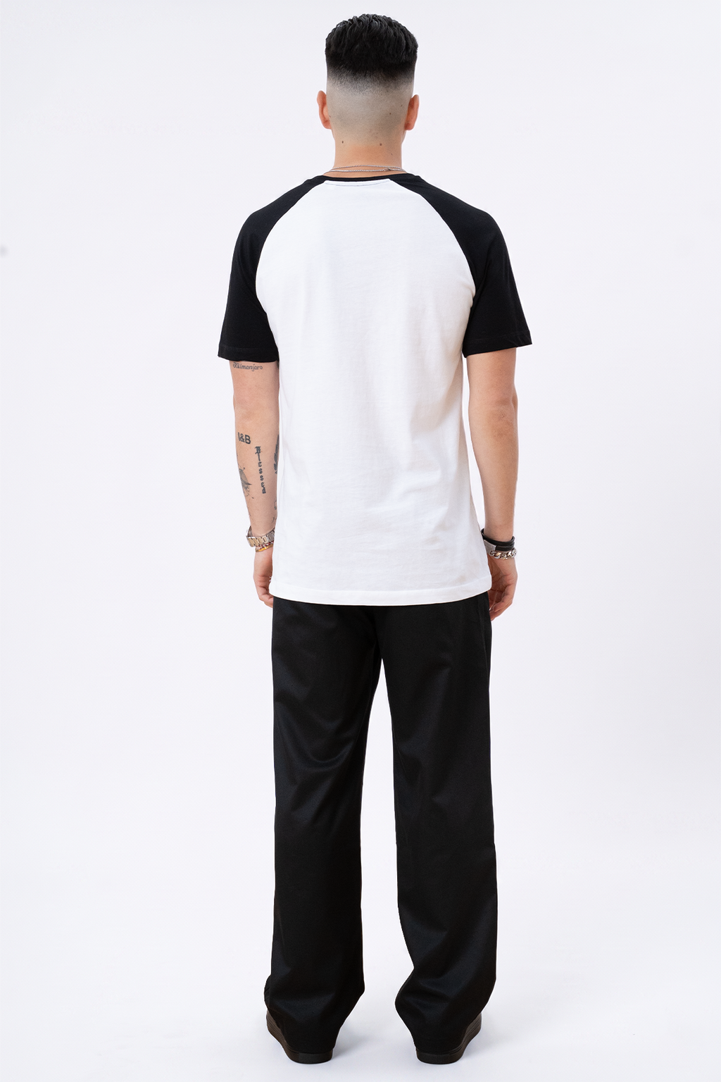 Basic Raglan T -shirt - zwart en wit