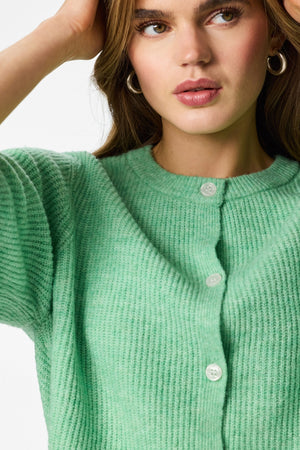 Silly O-Neck Knit Cardigan - Sprucestone Melange