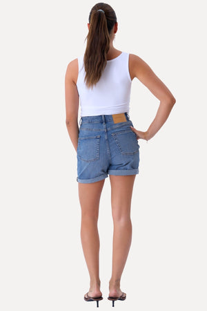 The Original Performance Denim Shorts - Medium Blauw Denim (Vrouw)