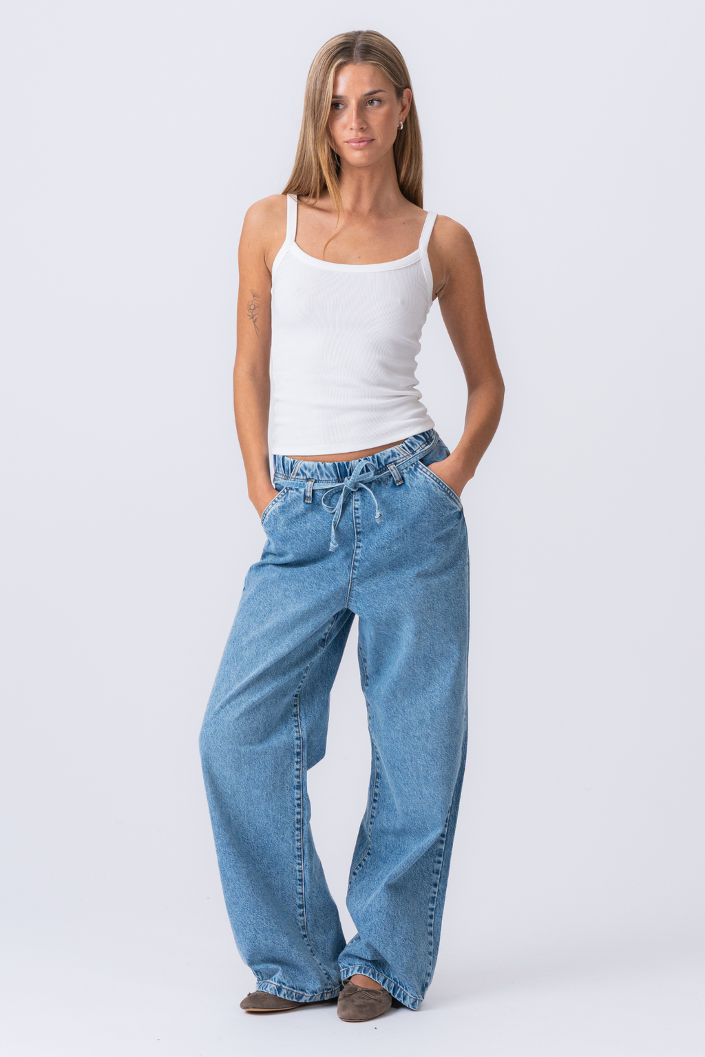 Nicole Baggy Jeans - Medium Blauw