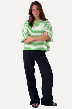 Zoe T-Shirt - Groen/Wit