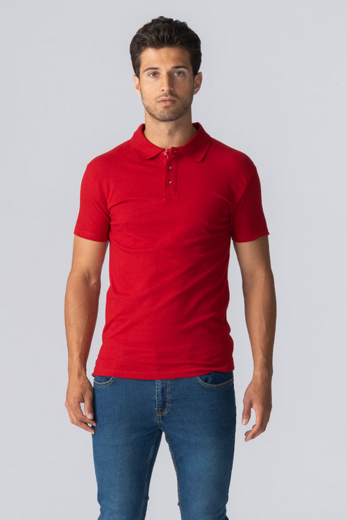 Muscle Polo Shirt - Red