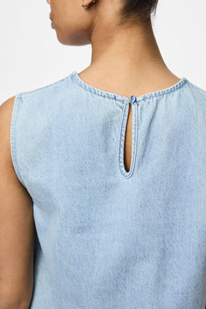 Flora Mini Denim Jurk - Lichtblauw Denim