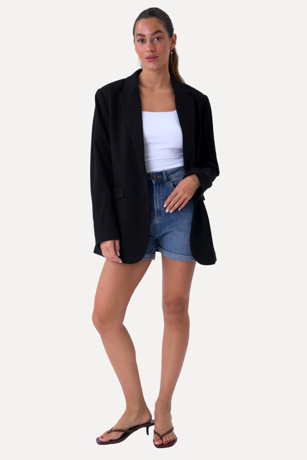 The Original Performance Denim Shorts - Medium Blauw Denim (Vrouw)