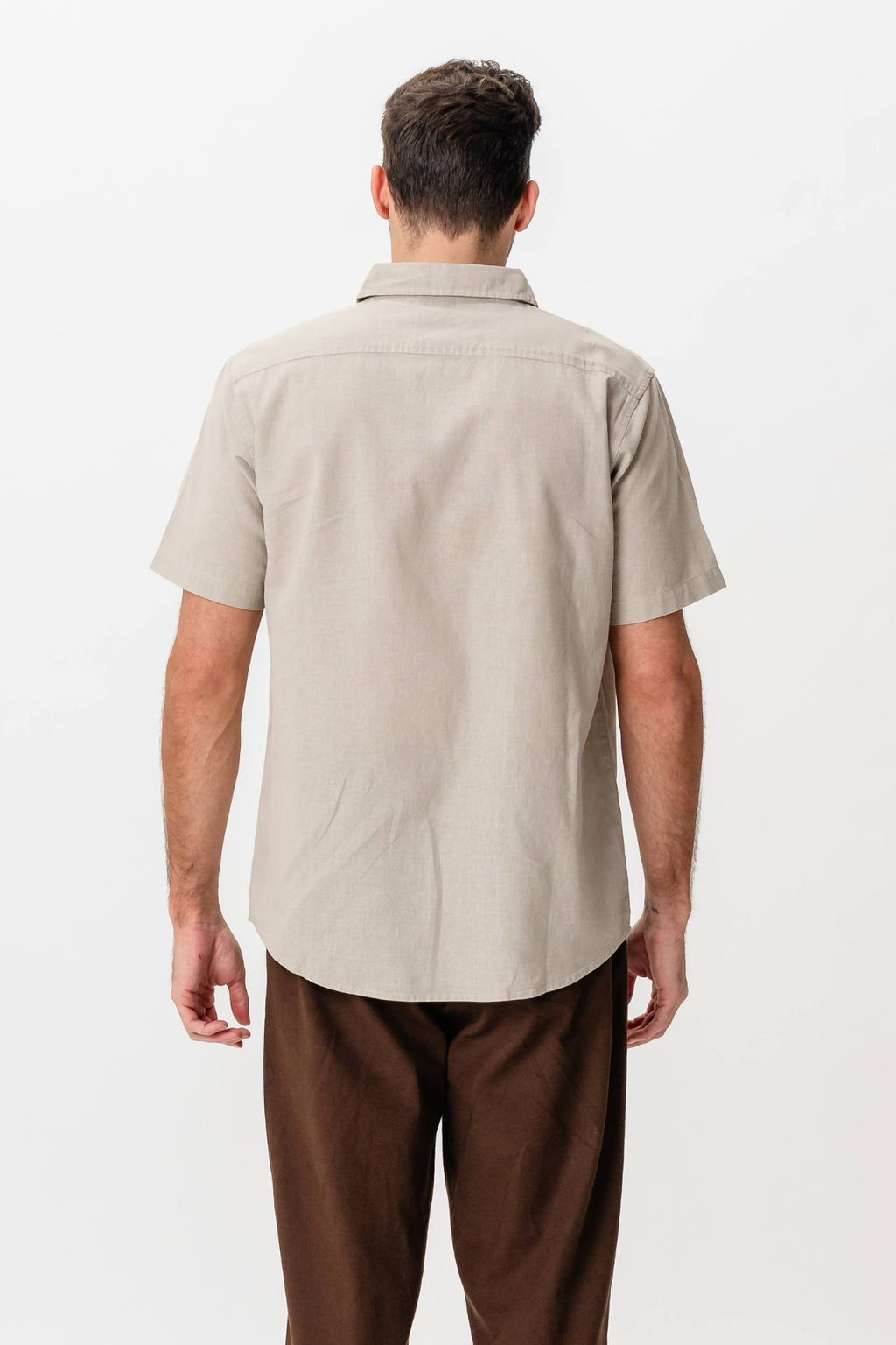 Chemise en lin à manches courtes - sable