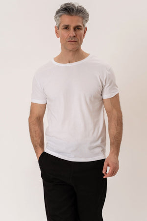 T-shirt met diepe hals - Wit
