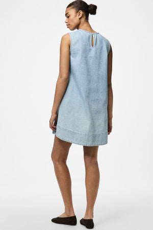 Flora Mini Denim Jurk - Lichtblauw Denim