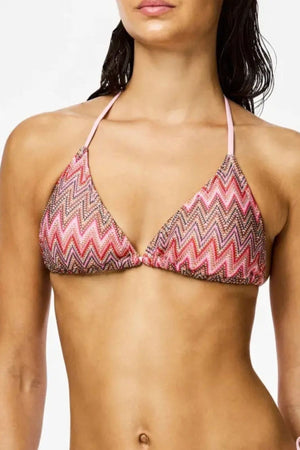 Haut Triangle Tricoté Ada Bikini - Motif Jacquard Lait de Poule