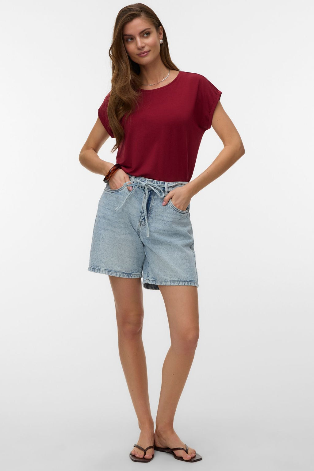 Wien-riem Shorts Mix - Lichtblauw denim