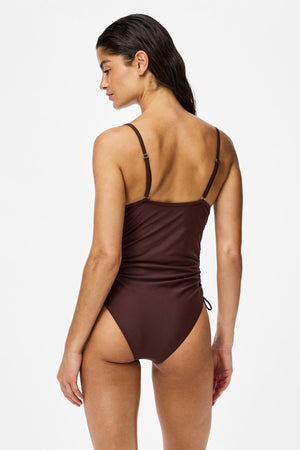 Maillot de bain froncé Baomi - Acajou profond