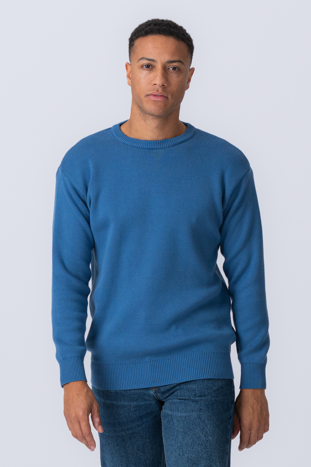 Crewneck Knit Sweater - Blauw