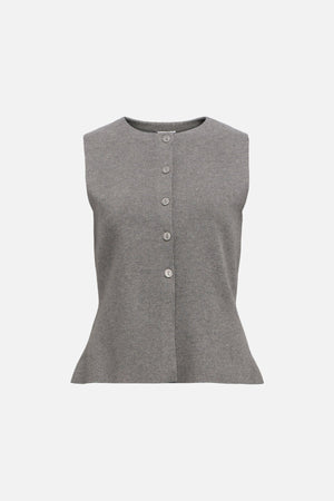 Reynard Knit Vest - Medium Gray Melange