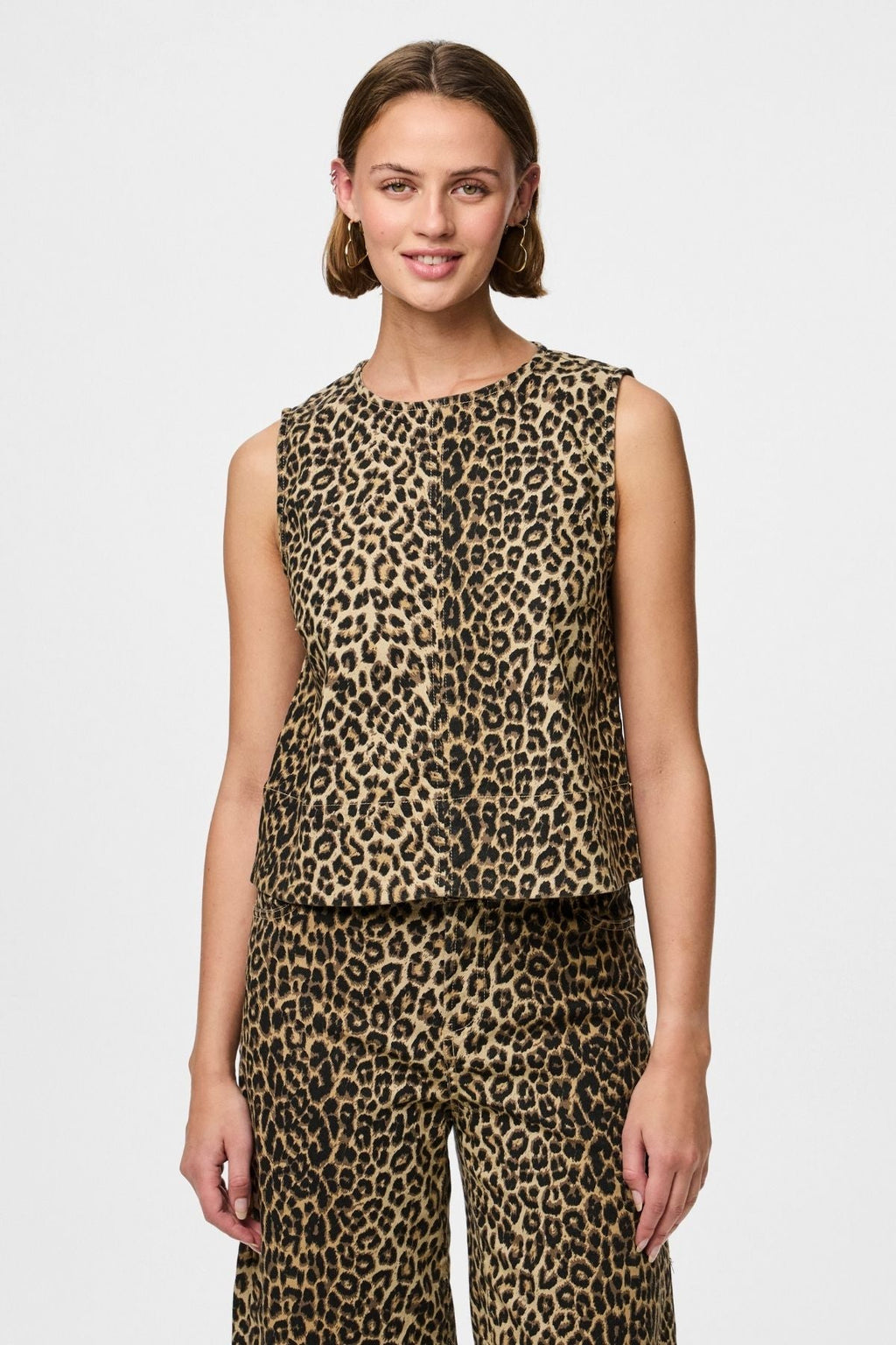 Saume Denim Top - Poivre blanc Leo