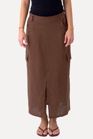 Jupe en lin - marron