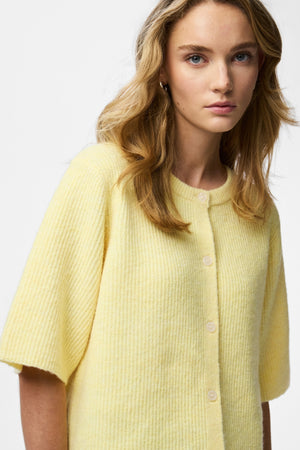 Silly gebreid vest met O-hals - Pale Banana Melange