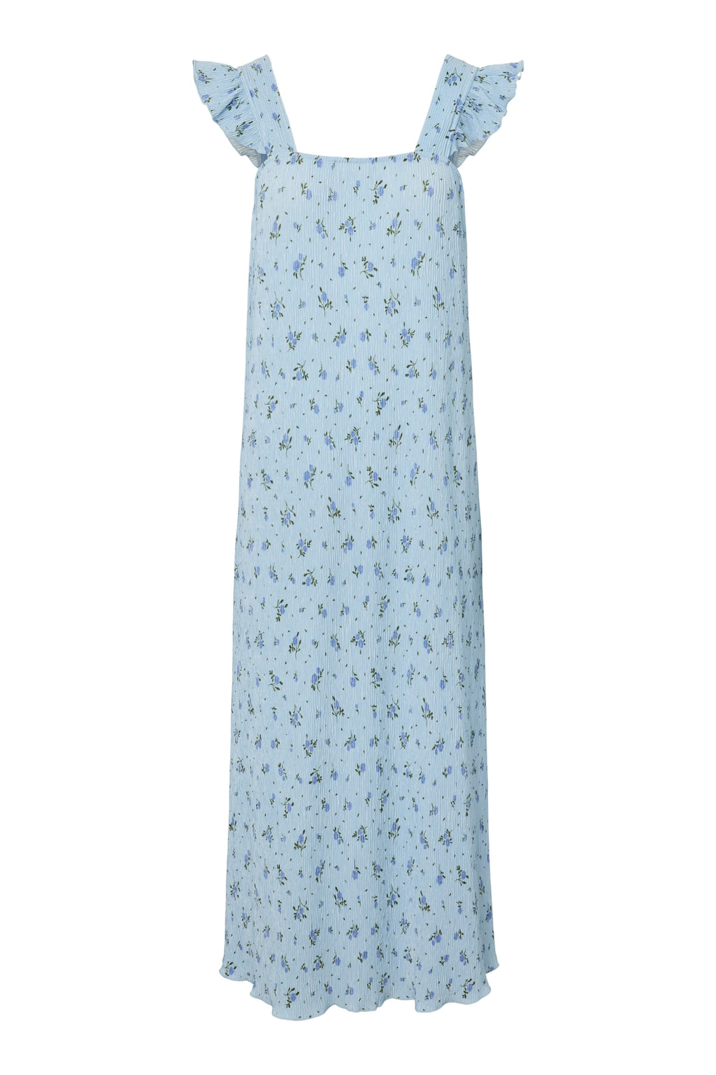 Robe à Volants et Bretelles Flora - Bleu Cachemire