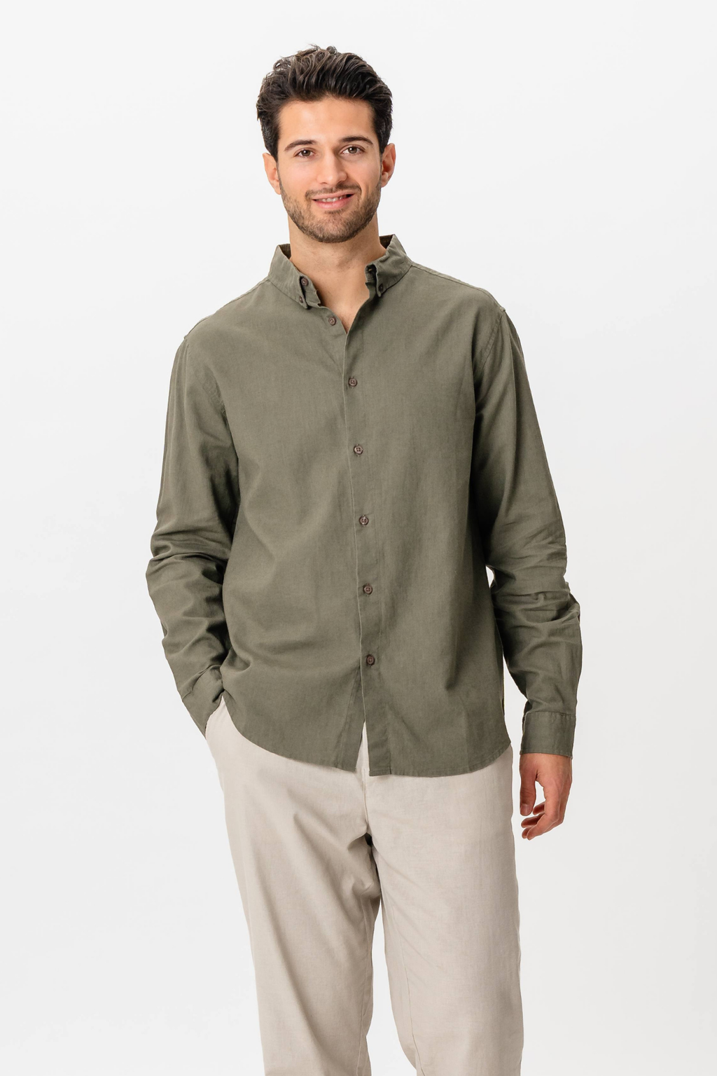 Chemise en lin - armée