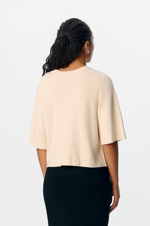 Julla Parvi 2/4 gebreide vest - Sandshell