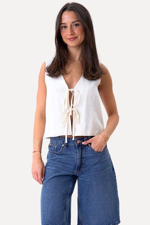 Gilet en lin - Off Blanc