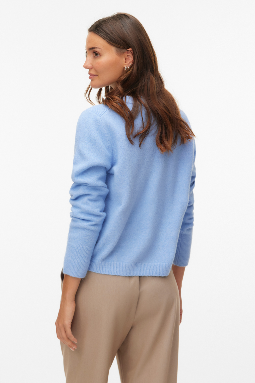 Cardigan court boutonné Fiona - Brunnera Blue Melange
