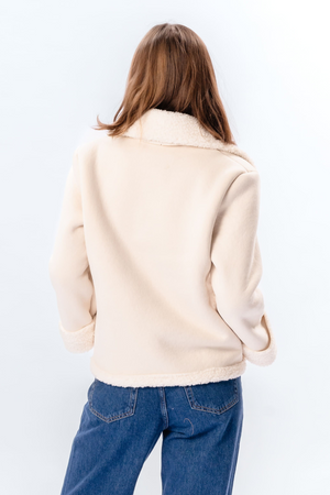 Shearling Short Coat - Chalk