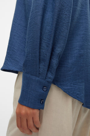 Melaney Queeny overhemd - Donker denim gemêleerd