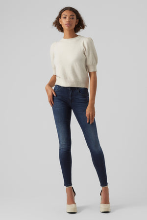 Doffy O-hals trui - Berkenmelange