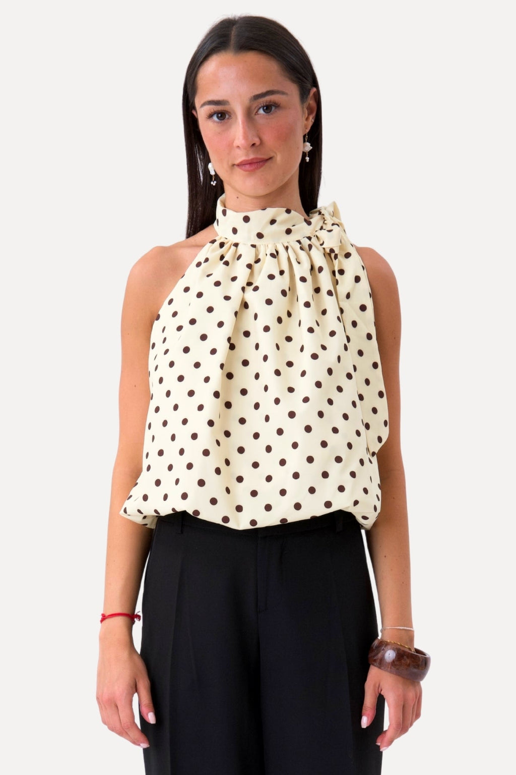 Haut Wilma - Pois Jaune/Marron