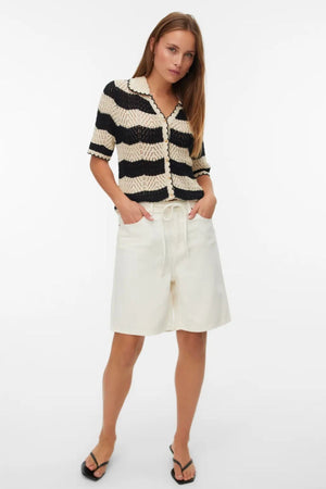 Villa Bermuda-denim Shorts - Ecru
