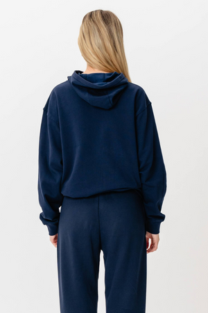 Hoodie Without Drawstring - Navy